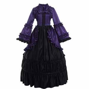 Vestido-Victoriano-en-purpura-o-rojo